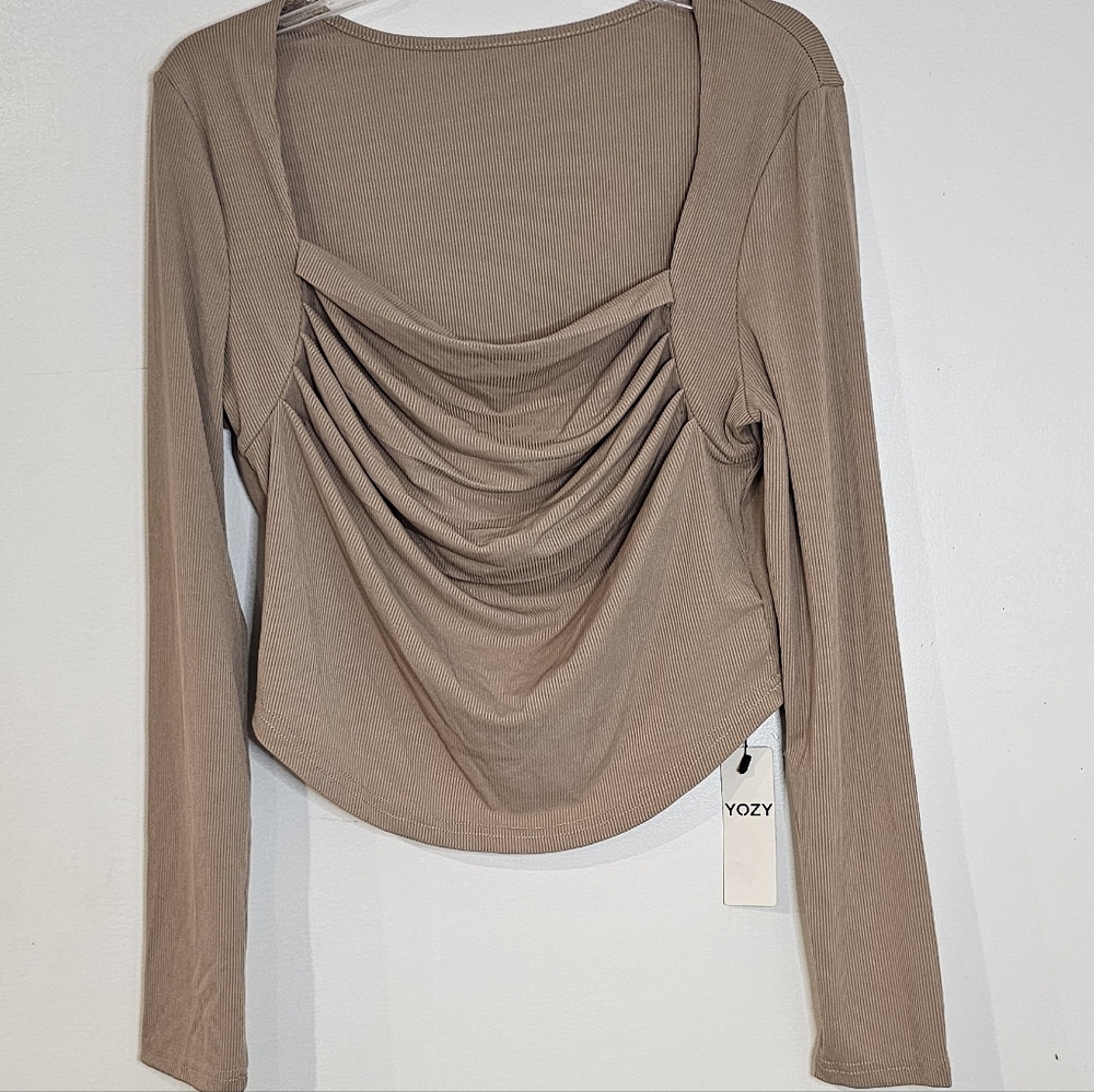 Women's 2-Piece Tan Long Sleeve Top and Long Skirt